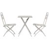 3-delars Fällbart Bistro Set i Beige Stål vidaXL Compact – miniatyr 7