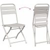 3-delars Fällbart Bistro Set i Beige Stål vidaXL Compact – miniatyr 9