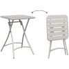 3-delars Fällbart Bistro Set i Beige Stål vidaXL Compact – miniatyr 10