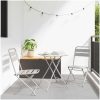 3-delars Fällbart Bistro Set i Beige Stål vidaXL Compact – miniatyr 1