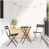 3-delars Fällbart Bistroset Antracit Stål vidaXL Small – miniatyr 1