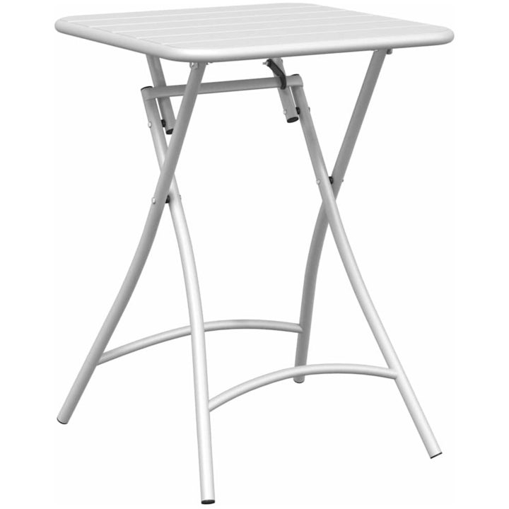 3-delars Fällbart Bistroset i Vit Stål vidaXL Compact – bild 6