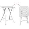 3-delars Fällbart Bistroset i Vit Stål vidaXL Compact – miniatyr 10