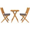 3-delars Trädgårds Bistro Set i Massivt Akaciaträ vidaXL 47 x 38 x 74 cm – miniatyr 7