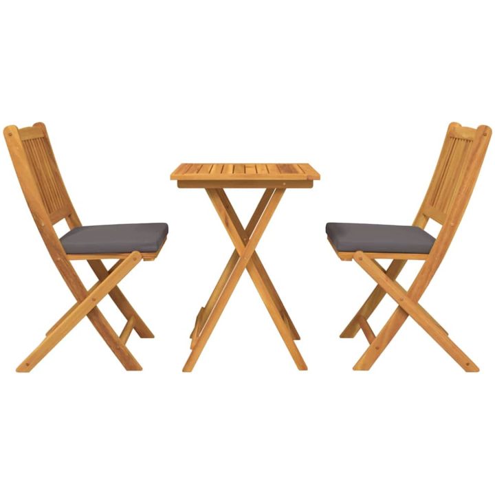 3-delars Trädgårds Bistro Set i Massivt Akaciaträ vidaXL 47 x 38 x 74 cm – bild 7