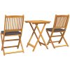 3-delars Trädgårds Bistro Set i Massivt Akaciaträ vidaXL 47 x 38 x 74 cm – miniatyr 8