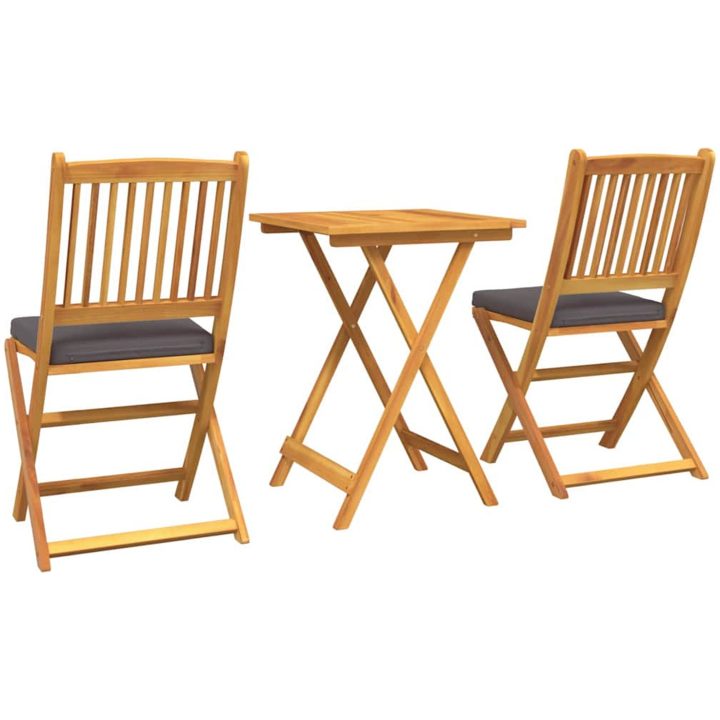 3-delars Trädgårds Bistro Set i Massivt Akaciaträ vidaXL 47 x 38 x 74 cm – bild 8