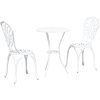 3-delars Trädgårds Bistro Set Vit Gjuten Aluminium vidaXL 53 x 53 x 70.5 cm, 44 x 41 x 87 cm – miniatyr 2