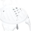 3-delars Trädgårds Bistro Set Vit Gjuten Aluminium vidaXL 53 x 53 x 70.5 cm, 44 x 41 x 87 cm – miniatyr 11
