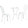 3-delars Trädgårds Bistro Set Vit Gjuten Aluminium vidaXL 53 x 53 x 70.5 cm, 44 x 41 x 87 cm – miniatyr 3