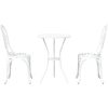 3-delars Trädgårds Bistro Set Vit Gjuten Aluminium vidaXL 53 x 53 x 70.5 cm, 44 x 41 x 87 cm – miniatyr 6