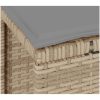 3 Delars Trädgårds Matbord Set med Kuddar Beige Poly Rattan Akacia vidaXL 100 cm – miniatyr 10