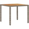 3 Delars Trädgårds Matbord Set med Kuddar Grå Poly Rottning vidaXL 90 x 90 x 75 cm – miniatyr 5