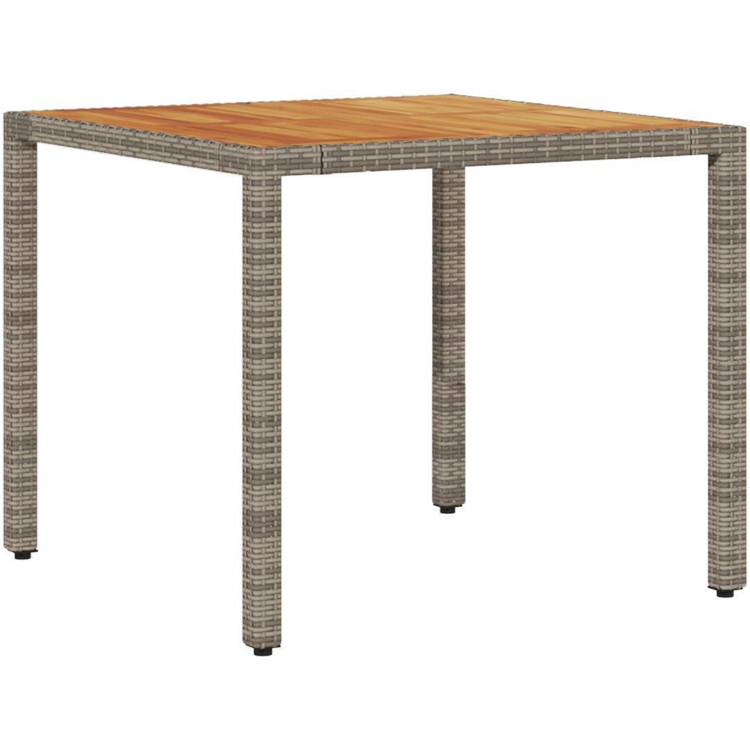 3 Delars Trädgårds Matbord Set med Kuddar Grå Poly Rottning vidaXL 90 x 90 x 75 cm – bild 5