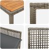 3 Delars Trädgårds Matbord Set med Kuddar Grå Poly Rottning vidaXL 90 x 90 x 75 cm – miniatyr 9