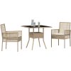 3-delars trädgårds matsalsset beige poly rattan vidaXL 80 x 80 x 75 cm – miniatyr 3