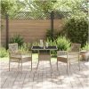 3-delars trädgårds matsalsset beige poly rattan vidaXL 80 x 80 x 75 cm – miniatyr 4
