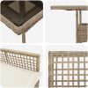 3-delars trädgårds matsalsset beige poly rattan vidaXL 80 x 80 x 75 cm – miniatyr 9