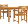 3-delars trädgårds matsalsset i massivt akaciaträ vidaXL 2 - Sits – miniatyr 2