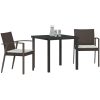 3-delars trädgårds matsalsset med kuddar Brun Poly Rattan vidaXL 2 - Sits – miniatyr 3