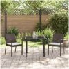 3-delars trädgårds matsalsset med kuddar Brun Poly Rattan vidaXL 2 - Sits – miniatyr 4