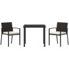 3-delars trädgårds matsats svart poly rattan vidaXL 80 x 80 x 73 cm – miniatyr 6