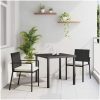 3-delars trädgårds matsats svart poly rattan vidaXL 80 x 80 x 73 cm – miniatyr 1