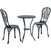 3-delars trädgårdsbistro-set Grön Gjutjärn vidaXL 53 x 53 x 70,5 cm, 44 x 41 x 87 cm – miniatyr 2