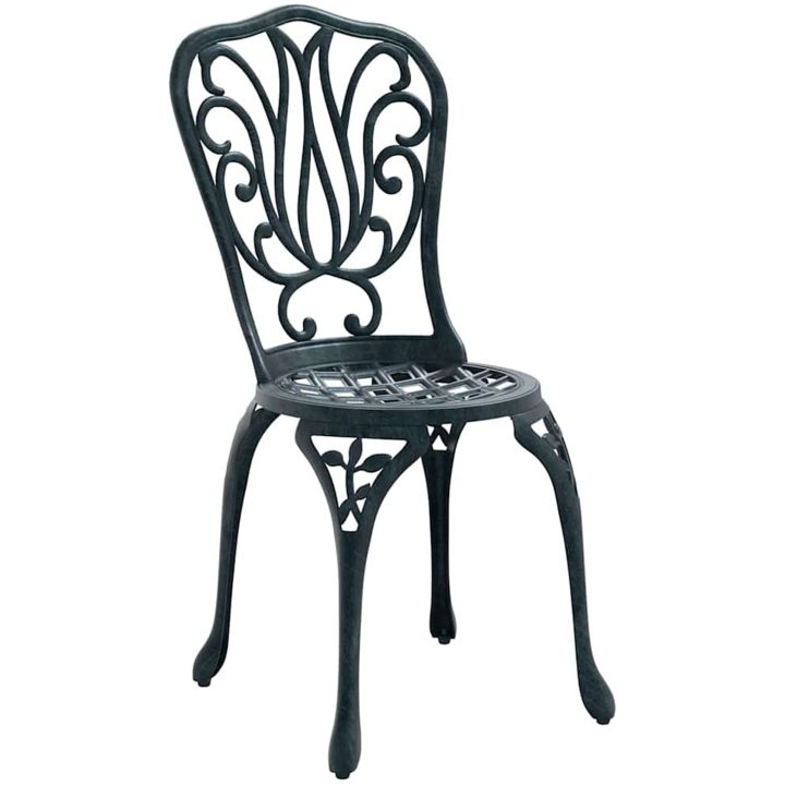3-delars trädgårdsbistro-set Grön Gjutjärn vidaXL 53 x 53 x 70,5 cm, 44 x 41 x 87 cm – bild 4