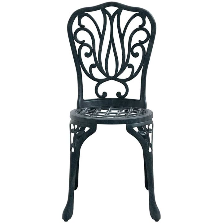 3-delars trädgårdsbistro-set Grön Gjutjärn vidaXL 53 x 53 x 70,5 cm, 44 x 41 x 87 cm – bild 7