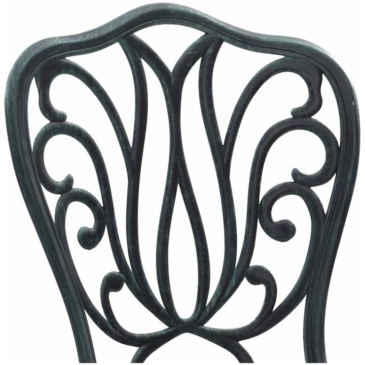 3-delars trädgårdsbistro-set Grön Gjutjärn vidaXL 53 x 53 x 70,5 cm, 44 x 41 x 87 cm – bild 9