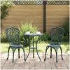 3-delars trädgårdsbistro-set Grön Gjutjärn vidaXL 53 x 53 x 70,5 cm, 44 x 41 x 87 cm – miniatyr 1