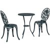 3-delars trädgårdsbistro set i grön gjuten aluminium vidaXL Liten – miniatyr 2