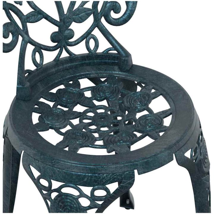 3-delars trädgårdsbistro set i grön gjuten aluminium vidaXL Liten – bild 11