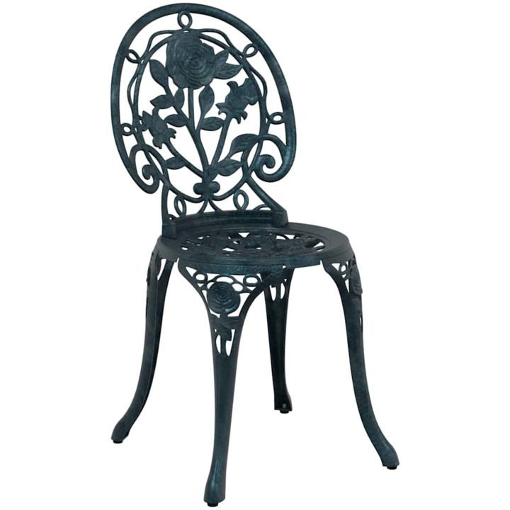 3-delars trädgårdsbistro set i grön gjuten aluminium vidaXL Liten – bild 4