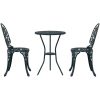 3-delars trädgårdsbistro set i grön gjuten aluminium vidaXL Liten – miniatyr 6