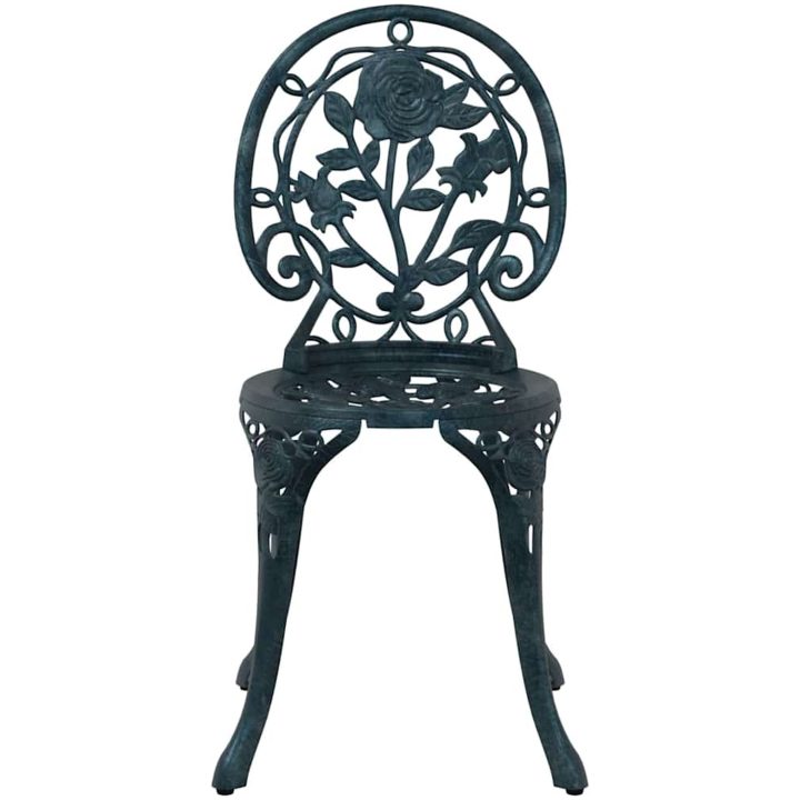 3-delars trädgårdsbistro set i grön gjuten aluminium vidaXL Liten – bild 7