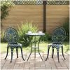 3-delars trädgårdsbistro set i grön gjuten aluminium vidaXL Liten – miniatyr 1