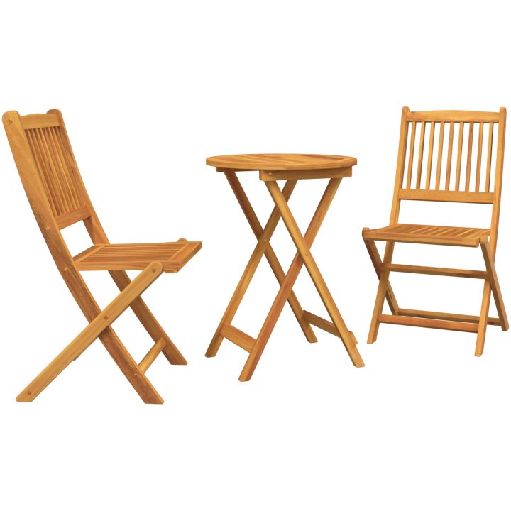 3-delars Trädgårdsbistro Set i Massivt Akaciaträ vidaXL Liten – bild 2