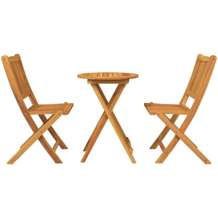 3-delars Trädgårdsbistro Set i Massivt Akaciaträ vidaXL Liten – bild 7