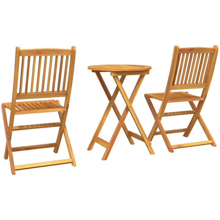 3-delars Trädgårdsbistro Set i Massivt Akaciaträ vidaXL Liten – bild 8