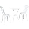 3-delars trädgårdsbistro set i vit gjuten aluminium vidaXL Standard – miniatyr 2