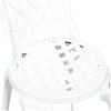 3-delars trädgårdsbistro set i vit gjuten aluminium vidaXL Standard – miniatyr 11