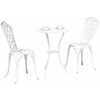 3-delars trädgårdsbistro set i vit gjuten aluminium vidaXL Standard – miniatyr 3