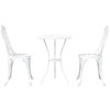 3-delars trädgårdsbistro set i vit gjuten aluminium vidaXL Standard – miniatyr 6