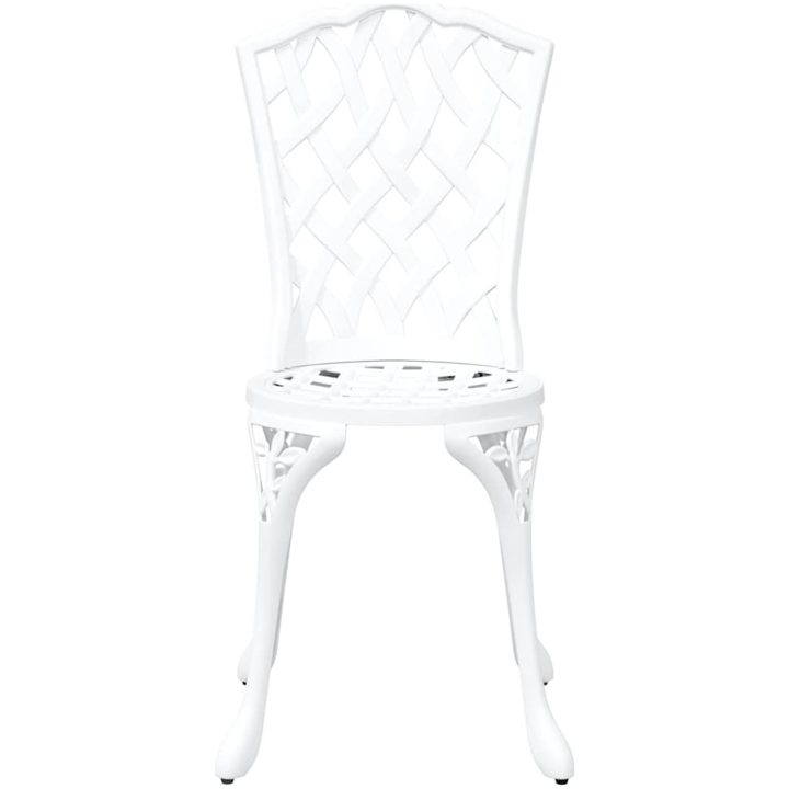 3-delars trädgårdsbistro set i vit gjuten aluminium vidaXL Standard – bild 7
