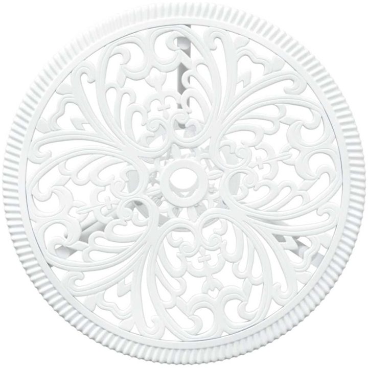 3-delars trädgårdsbistro set i vit gjuten aluminium vidaXL Standard – bild 8
