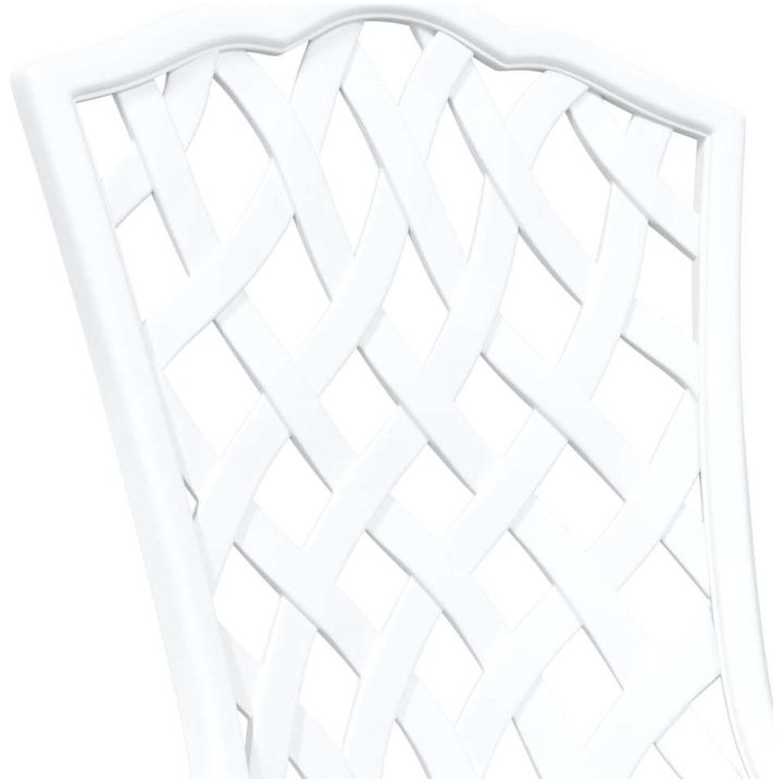 3-delars trädgårdsbistro set i vit gjuten aluminium vidaXL Standard – bild 9