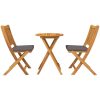 3-delars trädgårdsbistro set - Solid akaciaträ vidaXL Liten – miniatyr 7