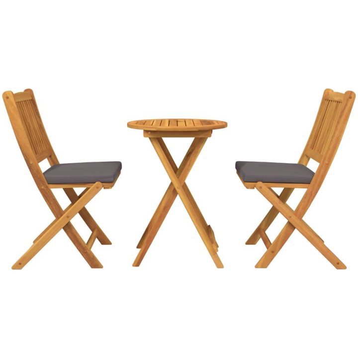 3-delars trädgårdsbistro set - Solid akaciaträ vidaXL Liten – bild 7